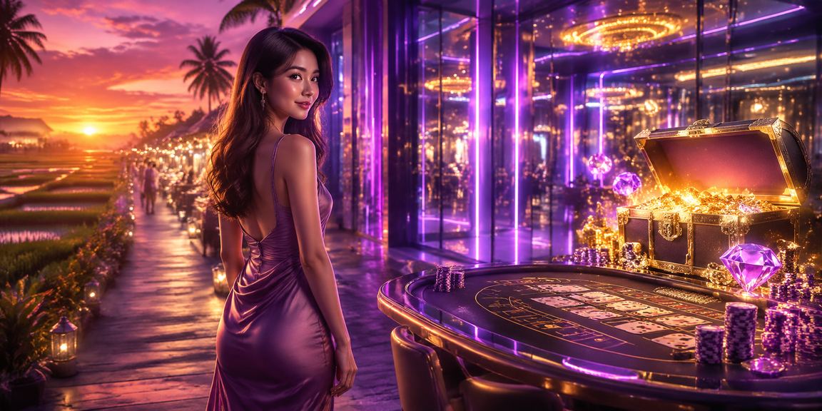 Meja baccarat bergaya Melayu Kedah dengan suasana kasino langsung