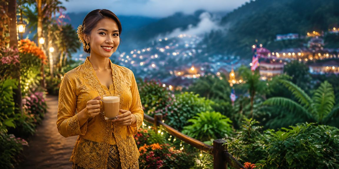 Suasana permainan kasino hiburan Malaysia gaya kebaya yang meriah